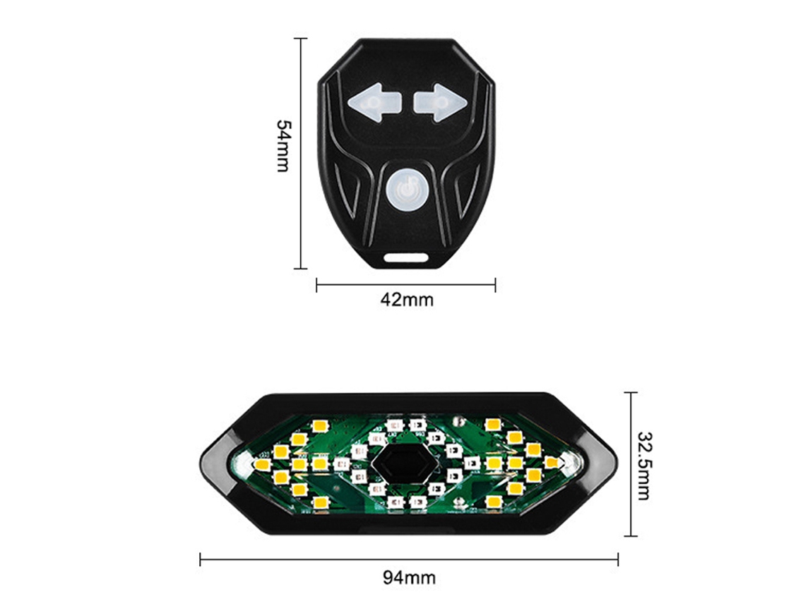 Lanterna Traseira Para Bicicleta Com Sinal De Vire, Controle Remoto Sem Fio, Led, Buzina E Recarregável Via Usb