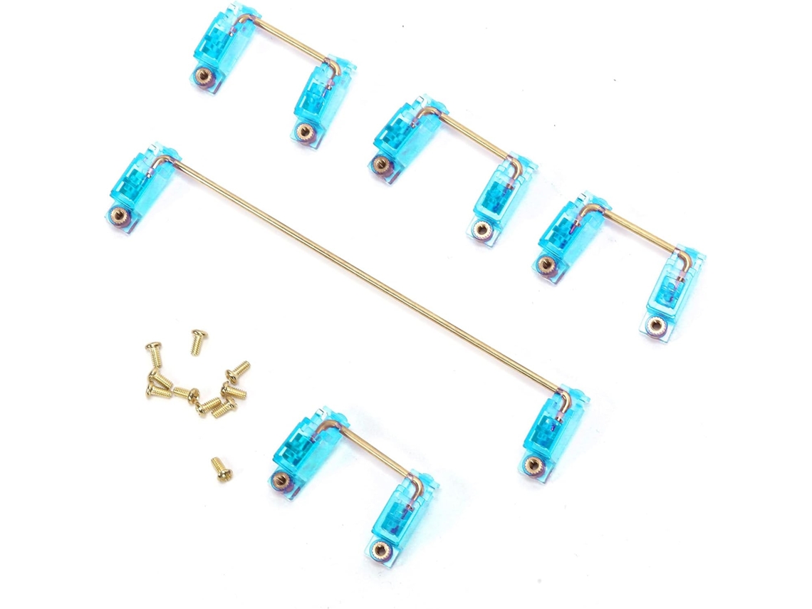 Estabilizador Para Teclado Mecánico, Tornillos Chapados En Oro, Carcasa Transparente.