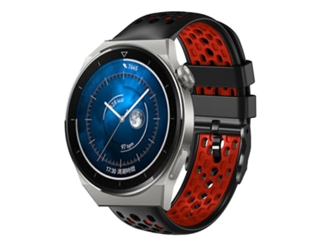 Correa de reloj inteligente para Huawei Watch GT3 Pro 46 mm 22 mm Silicona transpirable bicolor (negro + rojo)