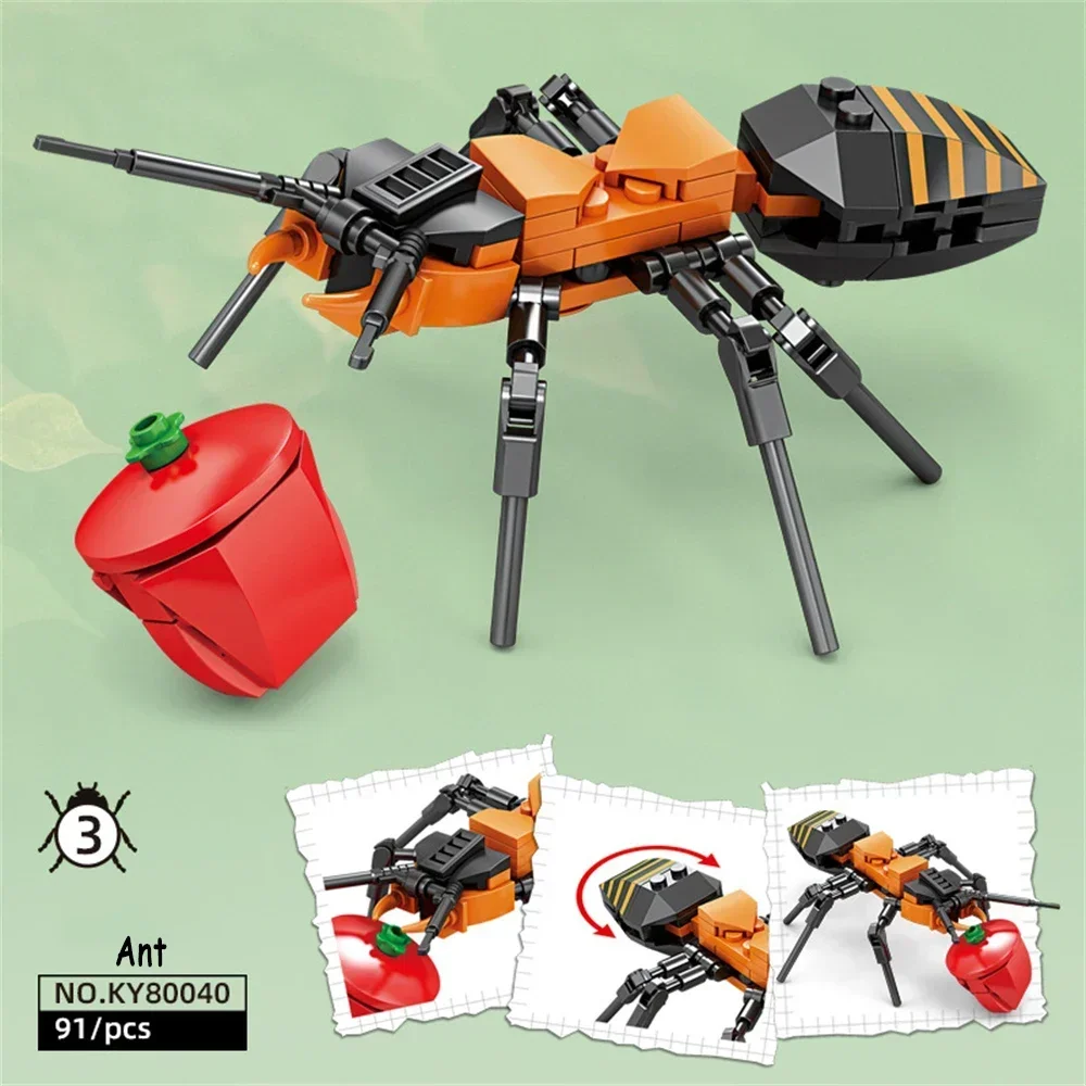 Juego De Bloques De Construcción De Insectos, Adecuado Para Niños, Exquisito Modelo Coleccionable.