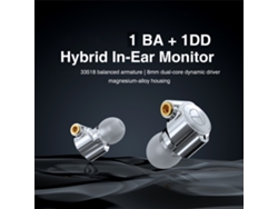 Auriculares Intrauditivos Trn Ta1 Hifi Con Controlador Híbrido 1ba+1dd Y Cable Desmontable, Color Plata Mmcx