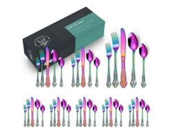 Conjunto de Talheres de Aço Inoxidável 40 Peças-Colorido GERTIZ