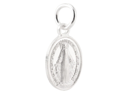 Medalha Milagrosa de Prata 925 Nossa Senhora Pingente Duas Faces Católica