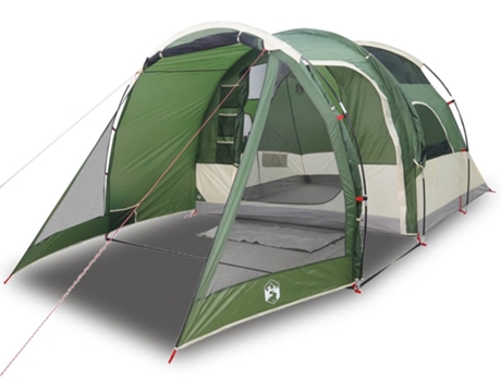 vidaXL Tienda de campaña túnel para 4 personas impermeable verde