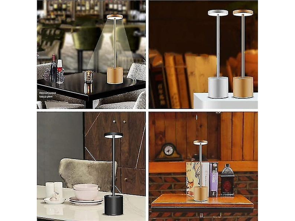 Luces de noche Iluminación ambiental Lámpara de mesa LED LED portátil USB Portátil Recargable Plata SLD
