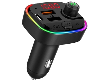 Transmisor Fm con Bluetooth para coche, cargador rápido Qc3.0 y usb-c Pd 18W y 7 CHRONUS, adaptador Bluetooth para Radio de coche con retroiluminac...