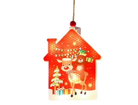 Casa colgante de luz de Navidad, adornos colgantes LED de Navidad Luz de Navidad para adornos de árboles de Navidad Decoración de fiestas navideñas...
