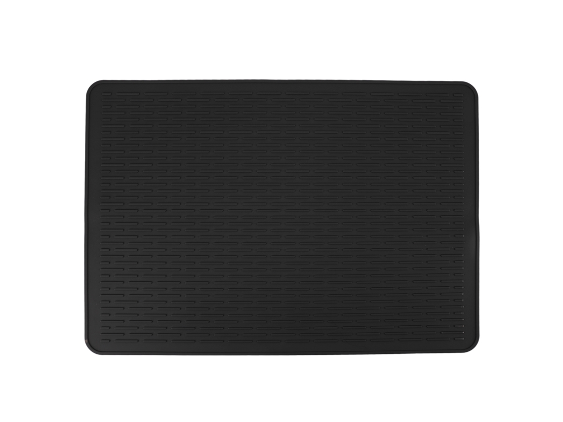 Tapete De Silicona Negro Antideslizante Y Resistente Al Calor Para Secar Platos En La Cocina.
