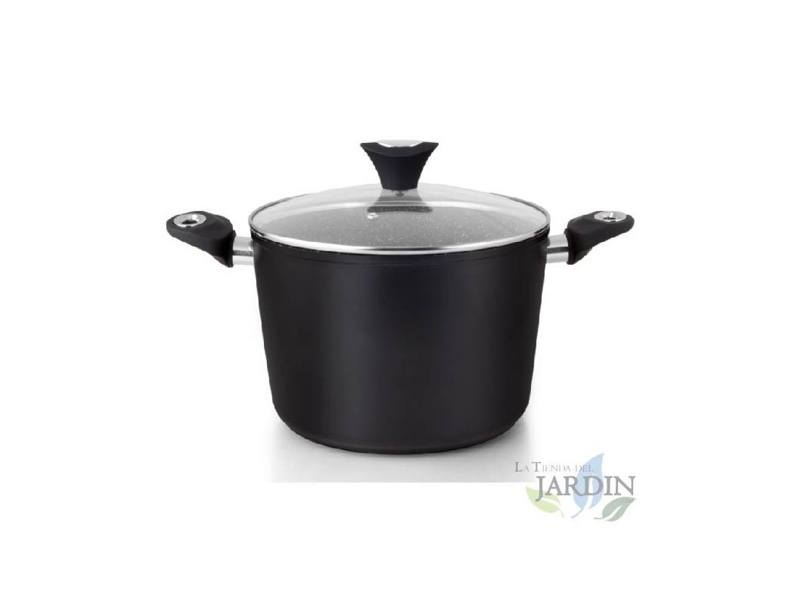 Cacerola Honda ORBEGOZO De Aluminio Forjado 24Cm Capacidad 6 L Revestimiento De Mármol Antiadherente.