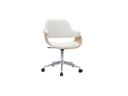 Silla de Oficina Moderna Blanca Y Madera Clara Hansen MILIBOO