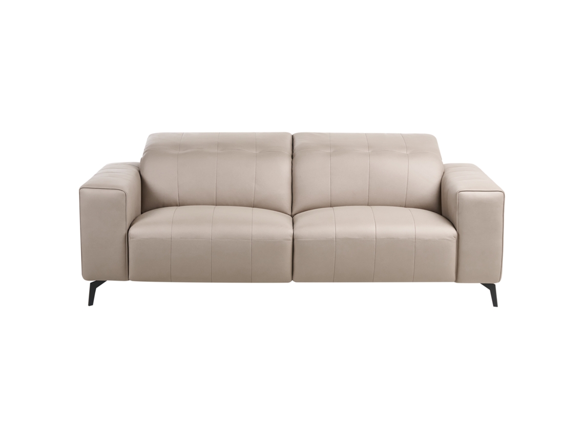 Sofá Beliani Ommel de 3 plazas de piel ecológica en color crema (210 x 102 x 105 cm)