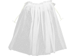 Capa De Fiesta Cómoda Y Fácil De Llevar, Confeccionada En Algodón Y Poliéster, De Color Blanco, Para Niñas.