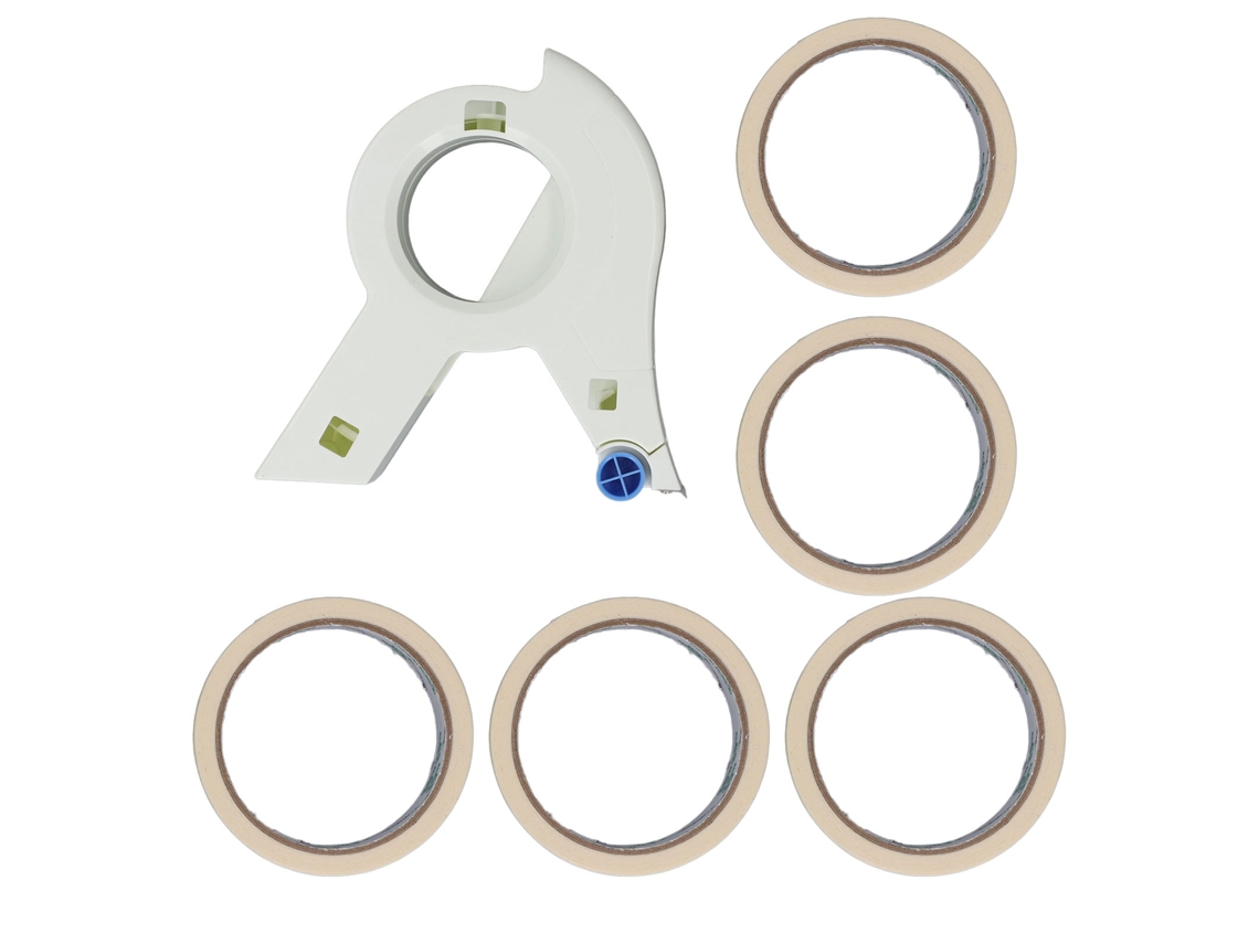 Aplicador Portátil De Cinta De Pintura De 3 Ruedas Con Dispensador De Cinta Y 5 Pegatinas.