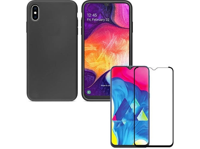Kit Carcasa y Protector Cristal 5D Samsung Galaxy A10 SlimShield Negro