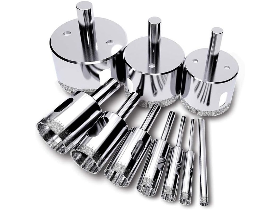Conjunto De 10 Brocas Diamante Para Taladrar Vidrio Cerámica Porcelana Granito 6-50mm