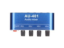 Mezclador Estéreo Con 4 Entradas, 1 Salida, Control De Volumen Y Amplificador De 3,5 Mm Para Pc Y Auriculares.
