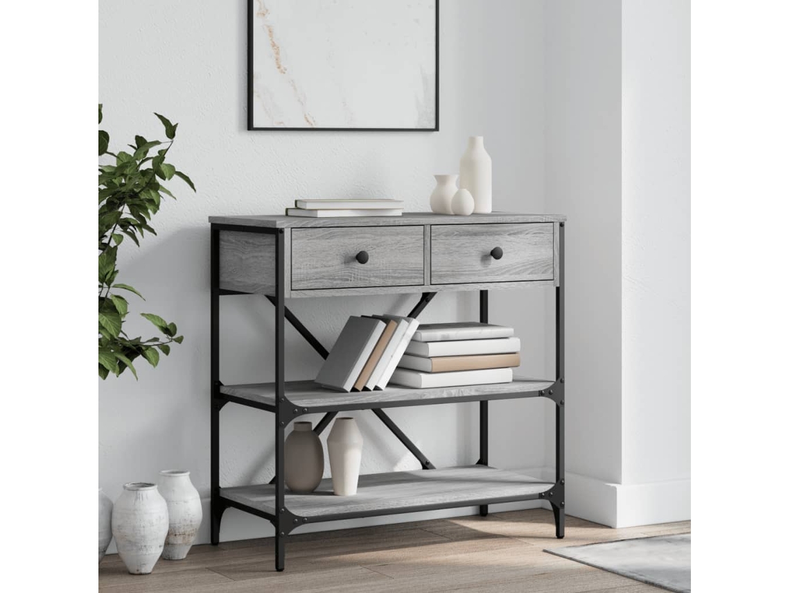 Mesa consola | Mesa de entrada | Mesa auxiliar 75x34,5x75 cm Derivados de madera Gris Sonoma