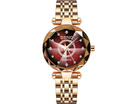VEANXIN Relojes de pulsera para mujer Cristal Diamante Impermeable Acero inoxidable-Ejército verde