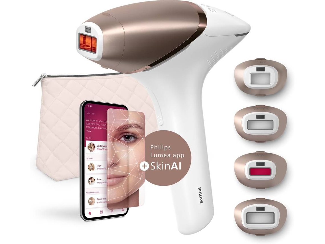 Depiladora PHILIPS - Removedor de Vello por Luz Pulsada IPL - BRI951/01 (Rosa Dorado/Blanco)