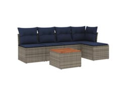 Maison Exclusive - Conjunto De Sofá De Jardín De 6 Piezas Con Cojines, Poliratán Gris