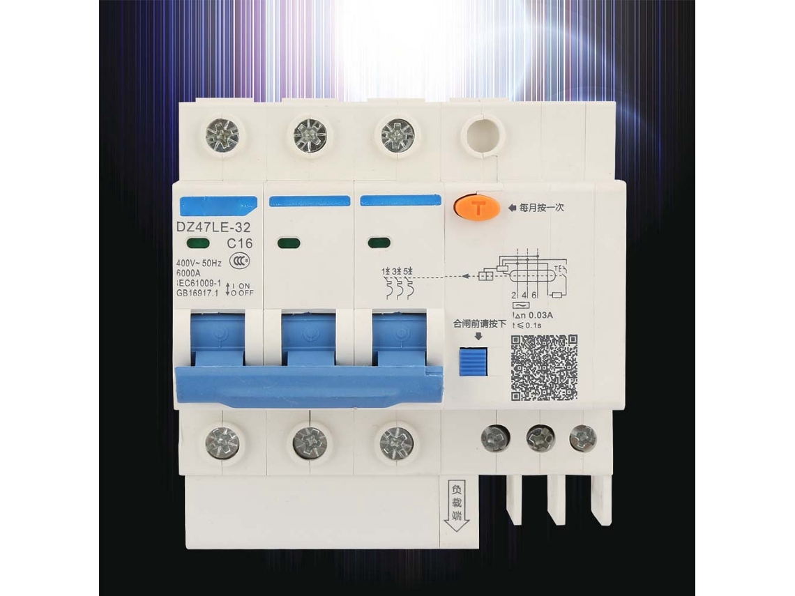 2026dz-Tier Disyuntor de protección contra fugas Dz47le-32 3p+3 400v C16 16a