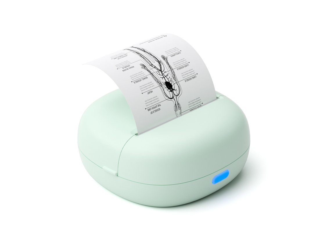 Impresora de etiquetas portátil, Bluetooth, térmica, para imprimir etiquetas, notas y códigos de barras (verde) Chrui