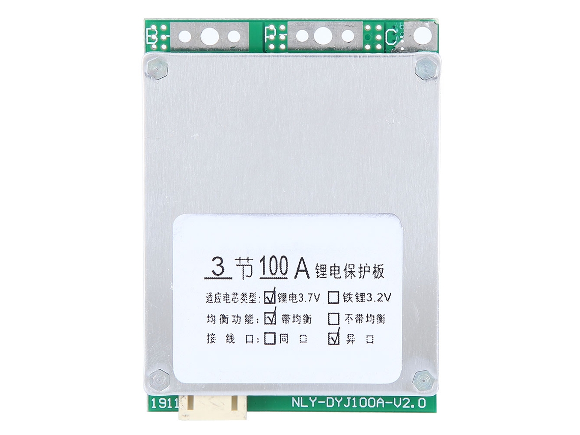 Placa De Protección Bms 3s 12v 100a Para Baterías De Litio Con Carga Balanceada Y Disipación De Calor.