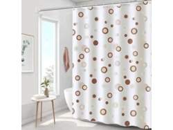 Cortina De Ducha Impermeable Y Antimoho Con Ganchos, Marrón/150 X 180 Cm Gertiz
