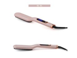 (rosa, Estándar Europeo) Plancha Y Rizador De Pelo Dos En Uno Para Peinar La Barba Masculina