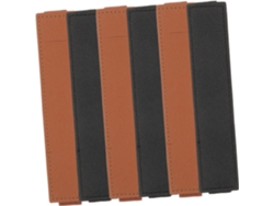 Juego de 6 estuches para plumas estilográficas con bandas elásticas, color negro y marrón. Gokoco