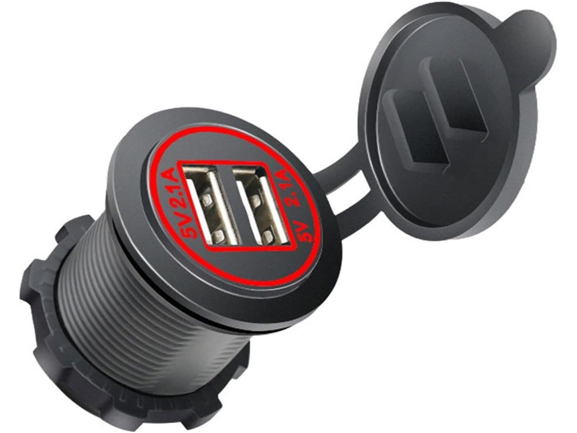 Cargador USB 12V/24V, enchufe de 2.1A, doble salida, ligero Jortmrd