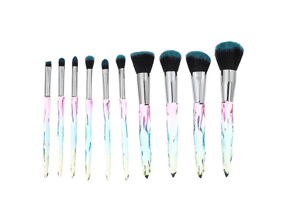 Juego De 10 Brochas De Maquillaje Profesionales, Brochas Premium Para Base, Fibra Plástica.