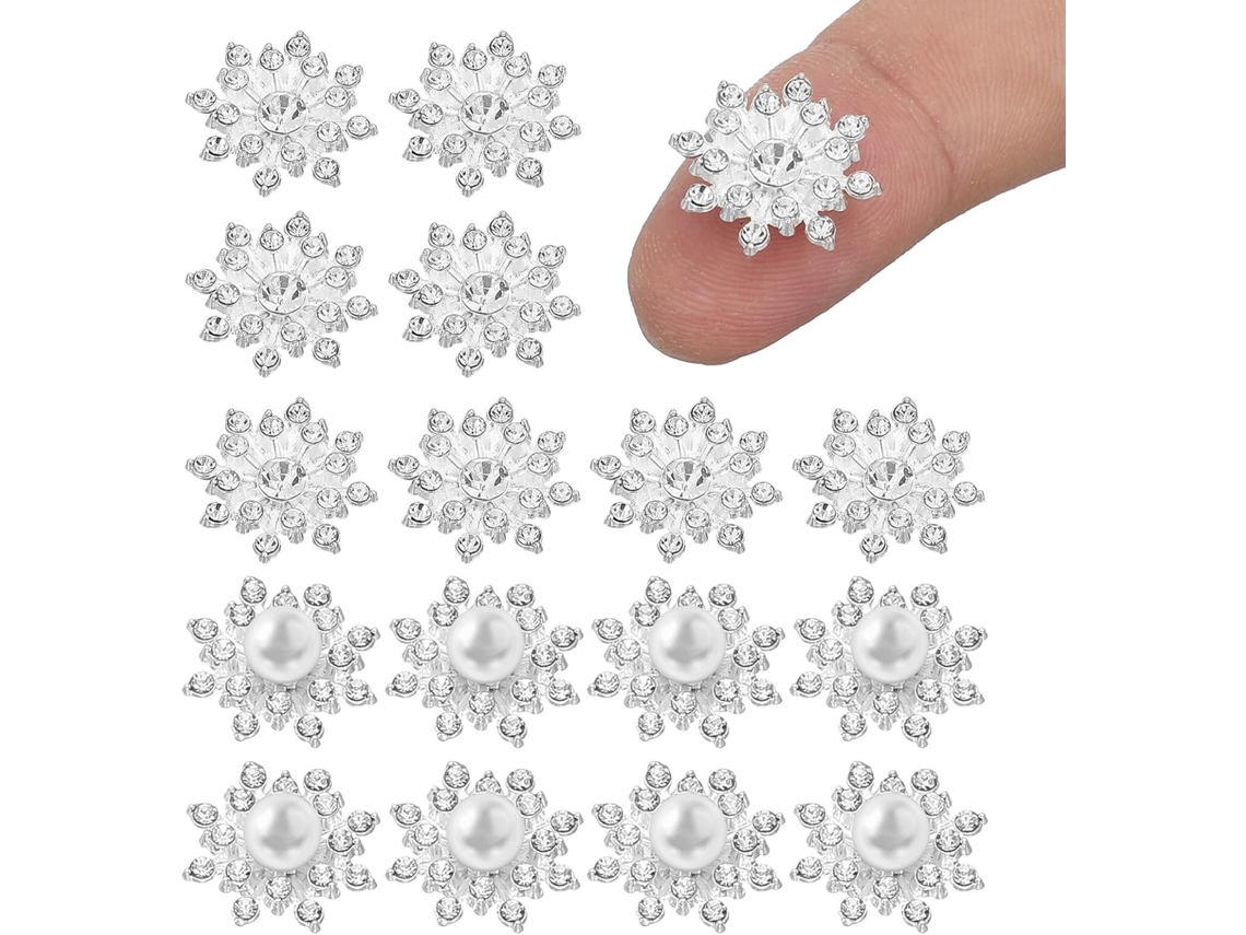 20 Piezas Copos Nieve Sintéticos Plateados Navidad Decoración Única Manualidades Acabado Resistente Daños