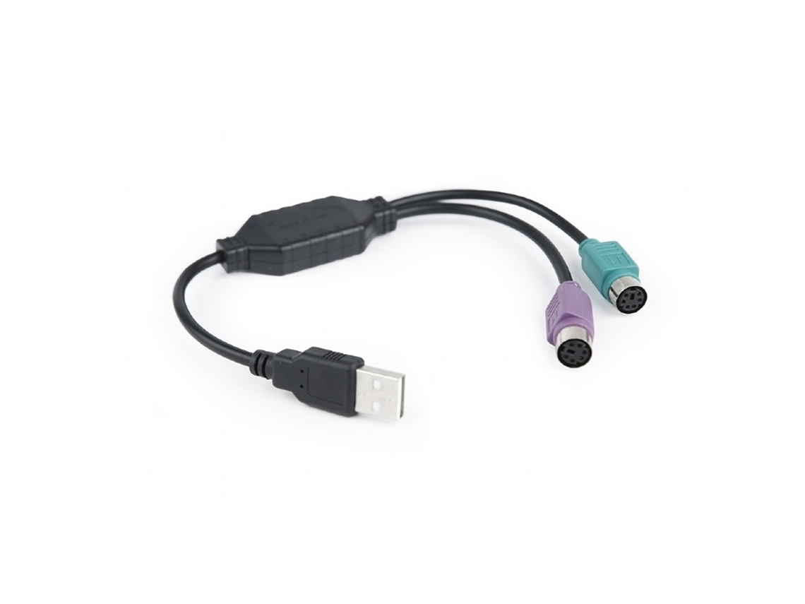Adaptador Gembrid De Ps2 A Usb-a Macho / 2x Ps2 (negro), Portátil, Alta Velocidad, Hogar, Oficina, Viajes, Para Estudiantes