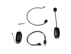 Micrófono Inalámbrico Uhf Con Auriculares, Reducción De Ruido, Recargable Y Con Pantalla Led Para Uso Docente Y Escénico.