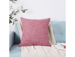 Rebe-fundas De Cojines Decorativos De Lino Texturizado 2 Unidades 45x45 Cm Rosa Para Sofá Sala De Estar Silla