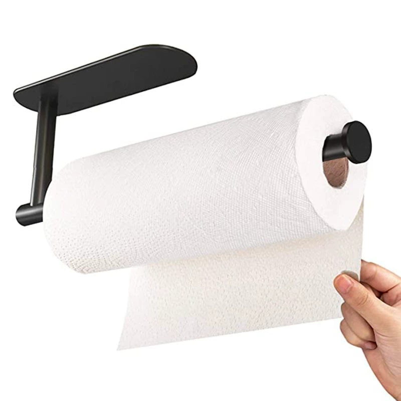 Portarrollos de papel higiénico elegante y compacto, de acero inoxidable, autoadhesivo, para colocar debajo del armario, ideal para la decoración y organización del hogar.