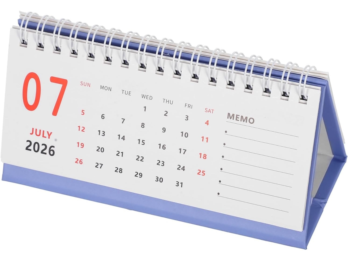 Calendario de escritorio Slowmoosemini 2025-2026, de julio a diciembre, mensual, plegable, con soporte.
