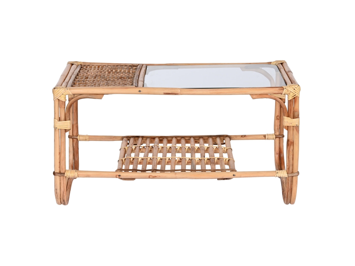 Mesa Centro Ratán Bambú Natural 76x46x40cm