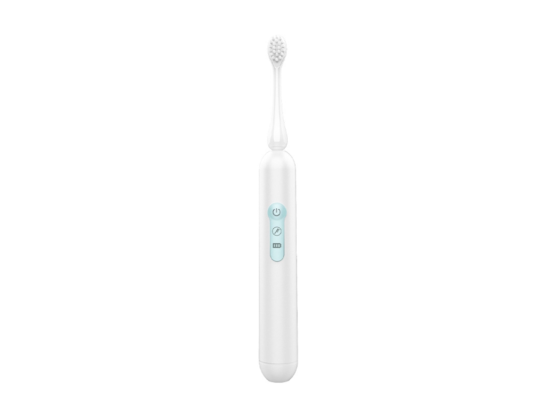 Cepillo de dientes eléctrico sónico y vibratorio recargable Sfushos para adultos y parejas, cerdas suaves (m09 versión actualizada en inglés, blanco)