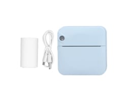 Mini Impresora Térmica Portátil Bluetooth, 200 Ppp, Batería De 1000 Mah, Con Papel Azul.