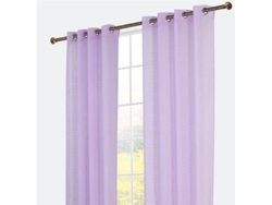 Cortina de lino con líneas horizontales 140 x 260 cm Violeta claro - Individual
