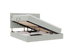 Maison Exclusive - Cama Con Almacenamiento Y Led Con Led Gris Claro 160 X 200 Cm