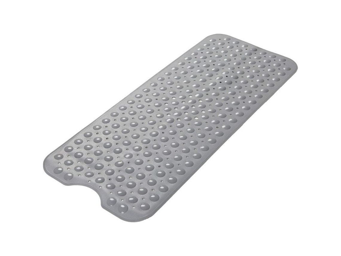 Tapete Antideslizante Para Bañera 40x16 Pulgadas Con Ventosas Y Orificios De Drenaje Gris