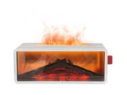 Humidificador de aromaterapia con simulación de llama de chimenea en 3D, control remoto para uso doméstico, luz ambiental y difusor retro. Mdug