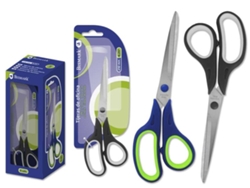 Tijeras de oficina Bismark de acero inoxidable de 21 cm, muy ligeras y resistentes, mango ergonómico, colores surtidos