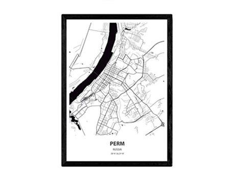 Poster NACNIC Mapa de Perm Rusia (A3)