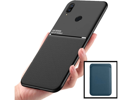 Kit Carcasa y Protector Huawei P Smart Z PHONECARE Magnetic Lux, Magentic Wallet Azul