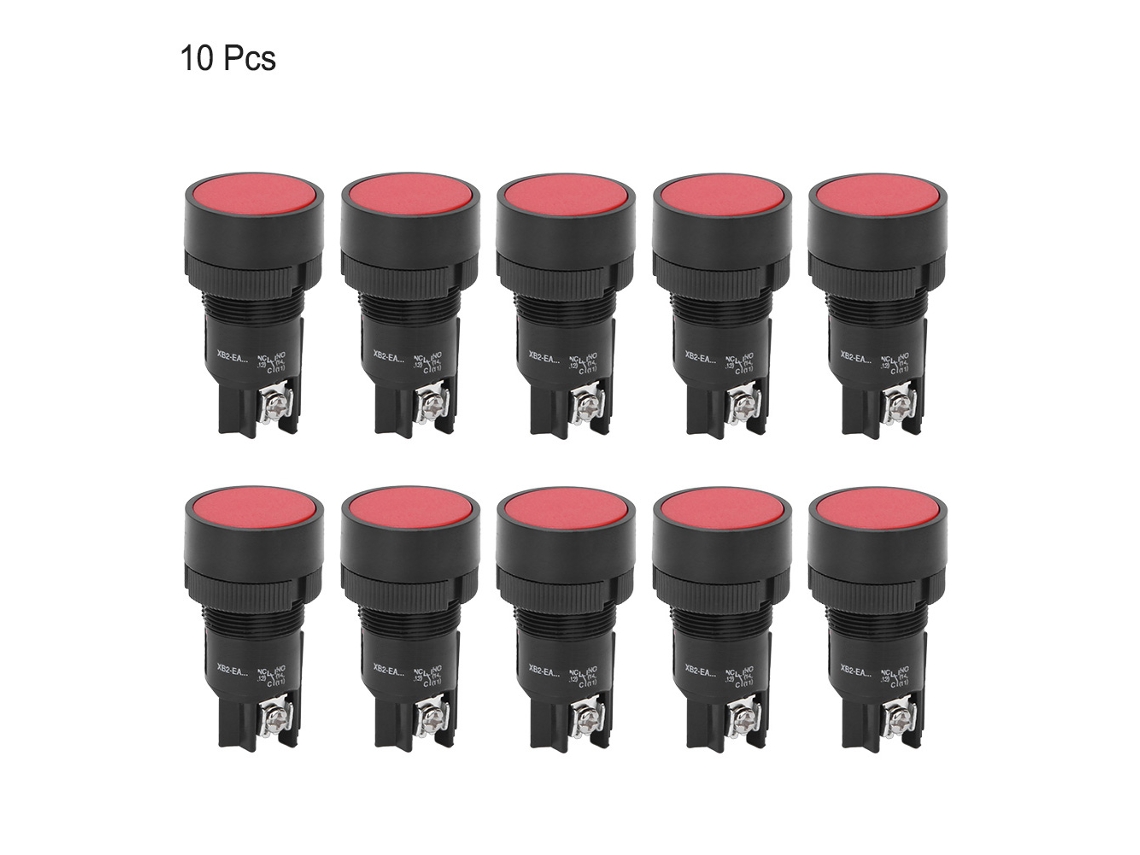 10 Botones De Presión Xb2-ea Control 660v 10a Botón De Reset Rojo Xb2-ea145