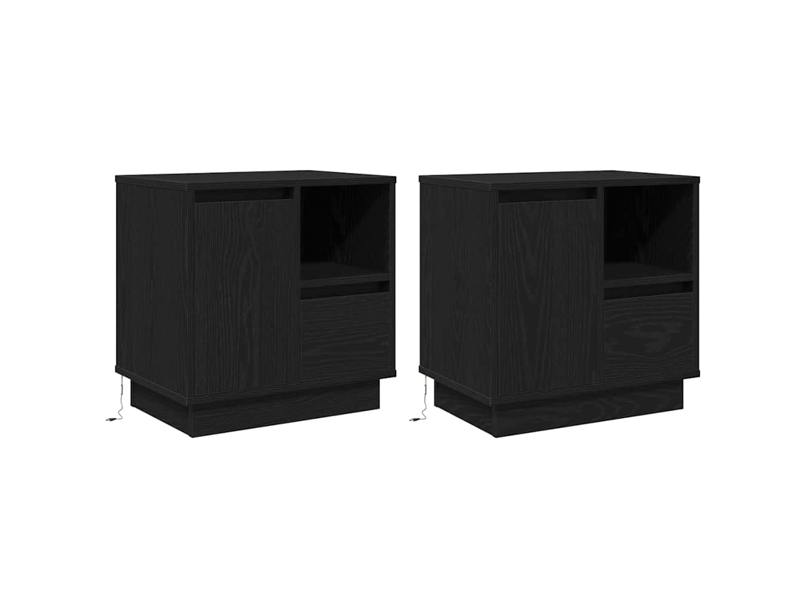 Juego de 2 mesitas de noche de roble negro 50x34,5x50 cm MAISON EXCLUSIVE